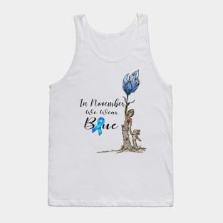 Diabetes awareness Womens In November We Wear Blue Diabetes Flower Gift Tank Top